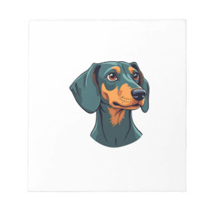 Bloco De Notas Arte de retrato de Dachshund vintage Ilustração de