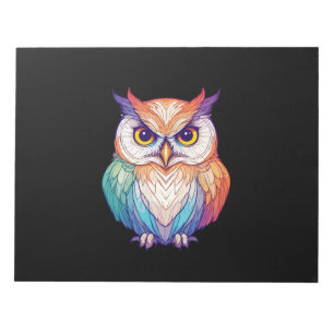 Bloco De Notas Arte de vetor de coruja com cores vibrantes