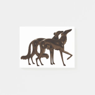 Bloco De Notas Arte Deco Borzoi Duo Bronze