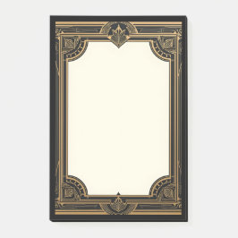 Bloco De Notas Arte Deco Clássica Dourado sobre Preto