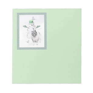 Bloco De Notas Arte do cão da pintura do boneco de neve do Natal