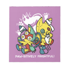 Bloco De Notas Arte do Dia das Bruxas de Gatos Cerrantes: Assusta