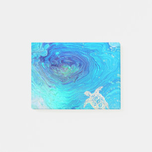Bloco De Notas Arte do fluxo da tartaruga de mar