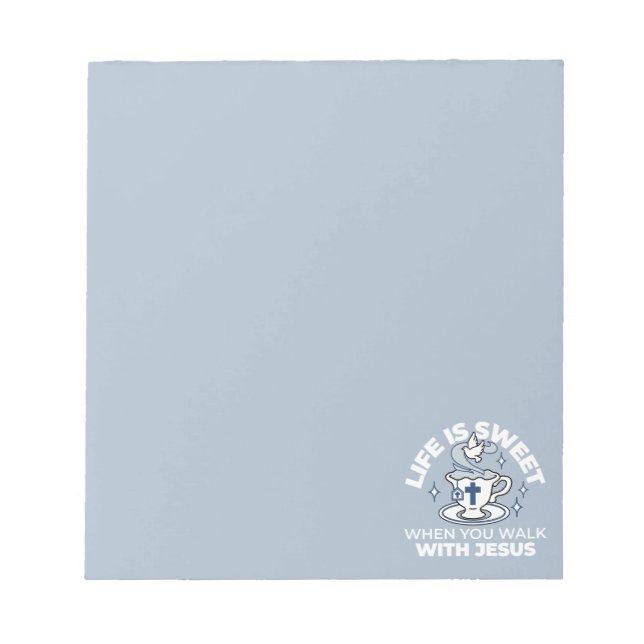 Bloco De Notas Arte Fiável - Teacup com Cruz e Dove (Frente)