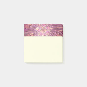 Bloco De Notas Arte floral fractal moderno abstrato cores de frut