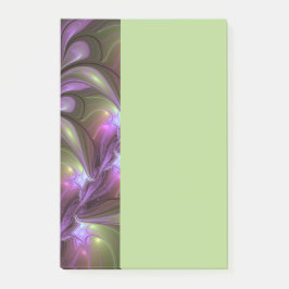 Bloco De Notas Arte Fractal Abstrata Colorida Violeta Roxo Caqui