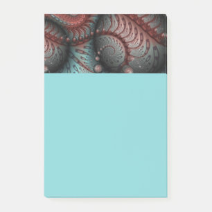 Bloco De Notas Arte fractal de fantasia vívida abstrata marrom az