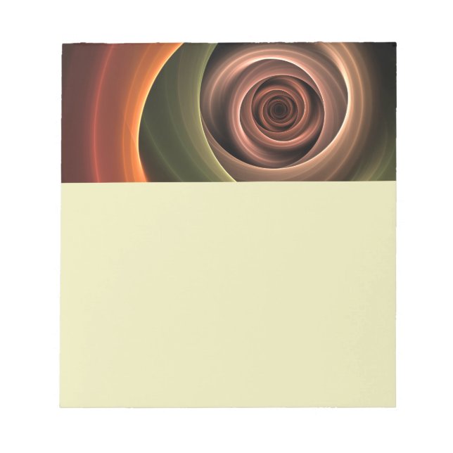 Bloco De Notas Arte fractal moderno em cores quentes abstratas em (Frente)