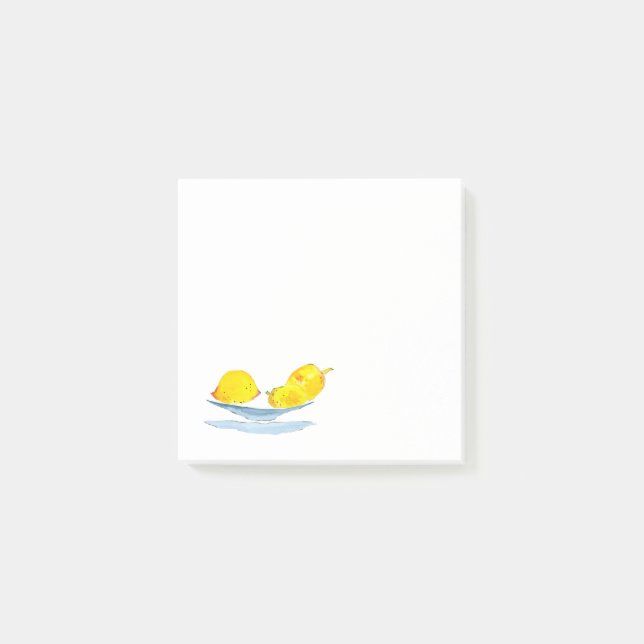 Bloco De Notas Arte fruta de limões amarelos (Frente)