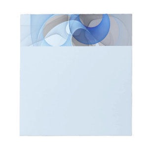 Bloco De Notas Arte Gráfica Fractal Azul Cinza Abstrata Moderna
