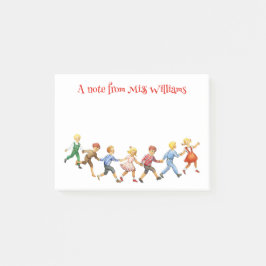 Bloco De Notas Arte Infantil Vintage Mensagem Personalizada do Pr