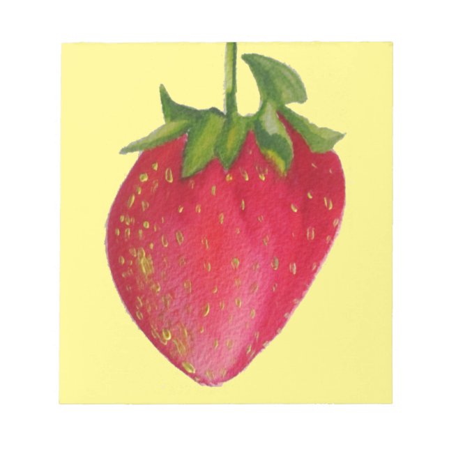 Bloco De Notas Arte macro de fruta aquosa Juicy Strawberry (Frente)