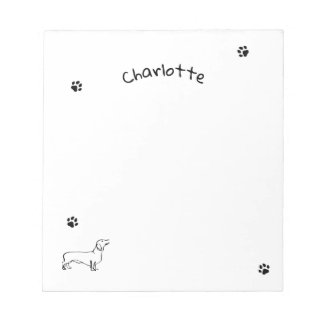 Bloco De Notas Arte Minimalista Dachshund - Seu Texto, Seu Estilo