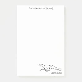 Bloco De Notas Arte Minimalista de Linha Única do Greyhound em Po