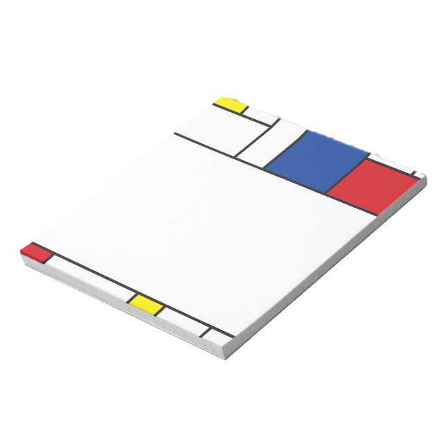 Bloco De Notas Arte Moderna De Stijl Geométrica Minimalista Mondr (Invertido)