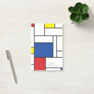 Bloco De Notas Arte Moderna De Stijl Geométrica Minimalista Mondr