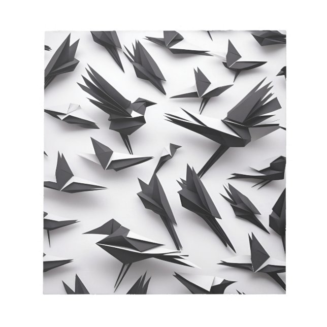Bloco De Notas Arte Origami - Um Bloco Majestoso de Crows Notepad (Frente)