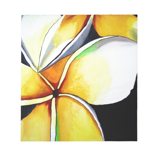 Bloco De Notas Arte original da flor Amarelo Tropical (Frente)