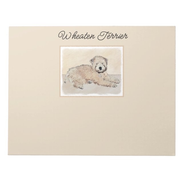 Bloco De Notas Arte original de pintura terrier com revestimento  (Frente)