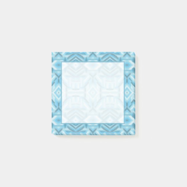 Bloco De Notas Arte Pastel Macio Abstrato Azul Staccato (Frente)