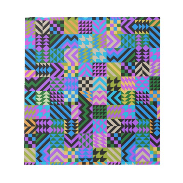 Bloco De Notas Arte popular tribal - Azul (Frente)