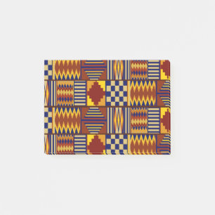 Bloco De Notas Arte Popular Tribal - Azul Ferrugem Amarelo