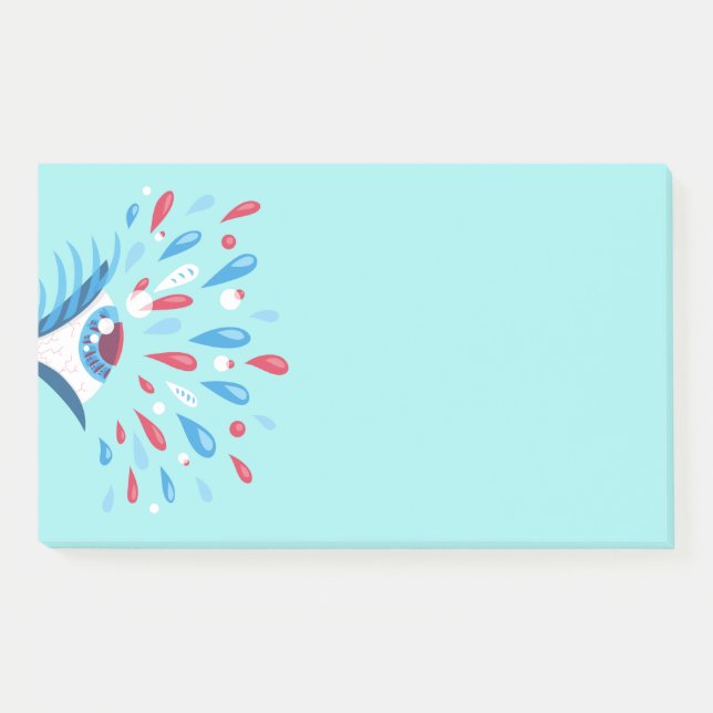 Bloco De Notas Arte Psicodélica Azul de Trippy (Frente)