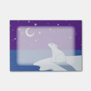 Bloco De Notas Arte Stargazing de Cub de urso polar