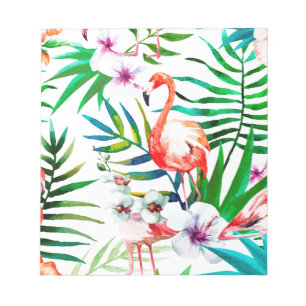 Bloco De Notas Arte tropical flamingo