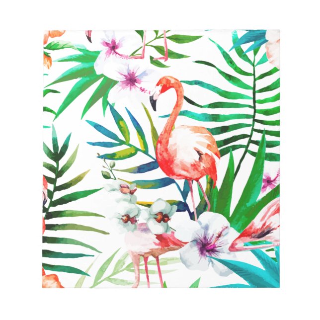 Bloco De Notas Arte tropical flamingo (Frente)