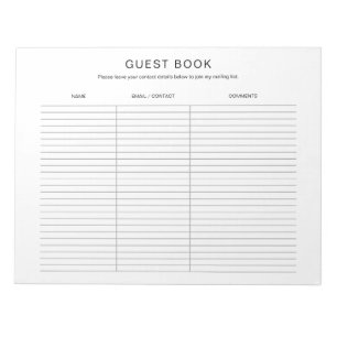 Bloco De Notas Artesanato de Arte Mostra Guestbook Justo