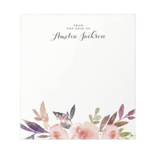 Bloco De Notas Artigos de papelaria personalizados florais do