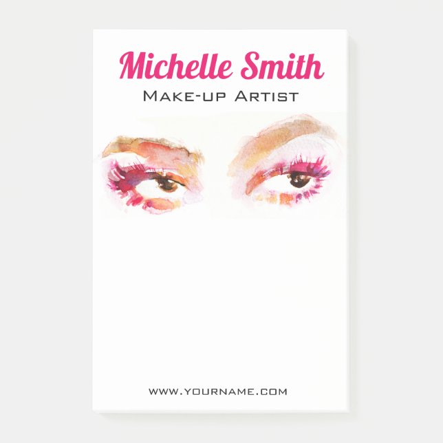 Bloco De Notas Artista de maquiagem de castanho-rosado-rosado (Frente)