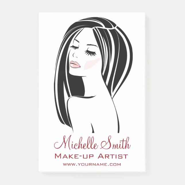 Bloco De Notas Artista de Maquiagem de Eyelash Chic da Rosa claro (Frente)