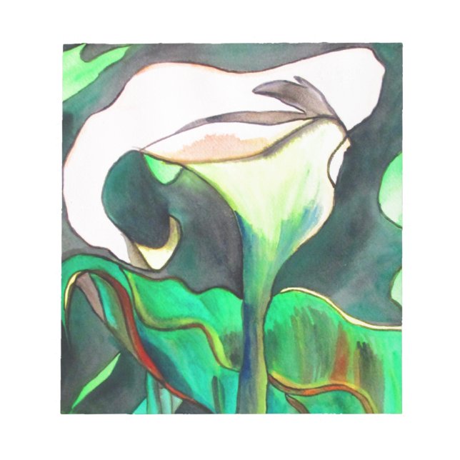 Bloco De Notas Arum Lily — pintura original de aquarela (Frente)