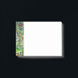 Bloco De Notas Árvore da Apple Gustav Klimt<br><div class="desc">Notas de posto com a pintura da Árvore Apple de Gustav Klimt,  I (1912). Uma macieira vermelha colorida fica em um campo verde de flores roxas,  rosa,  amarelas e brancas. Um presente perfeito para fãs de Arte Nouveau e de Arte Austríaca.</div>