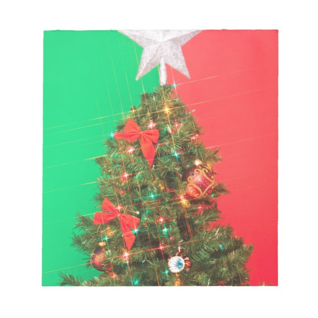 Bloco De Notas árvore de natal colorblock (Frente)