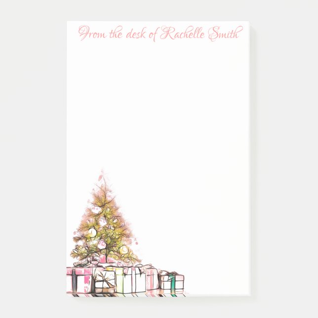 Bloco De Notas Árvore de Natal e Presentes (Frente)