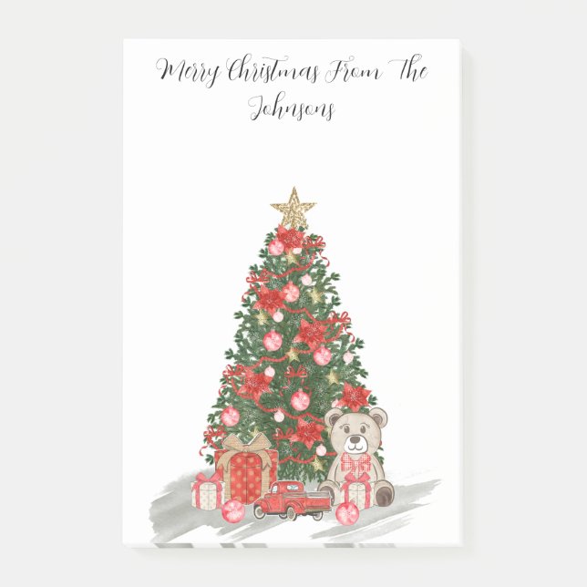 Bloco De Notas Árvore de Natal Feliz (Frente)