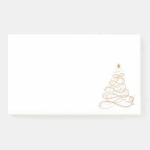 Bloco De Notas Árvore de Natal filigrana metálica Dourado