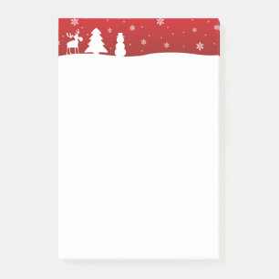 Bloco De Notas Árvore de Natal Reindeer Snowman