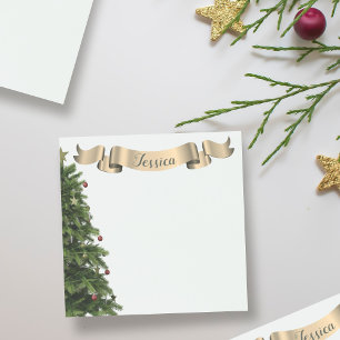 Bloco De Notas Árvore de Natal Verde Personalizada Festiva