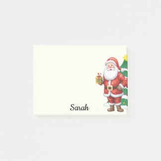 Bloco De Notas Árvore de Papais noeis de Natal Adicionar Nome Saz