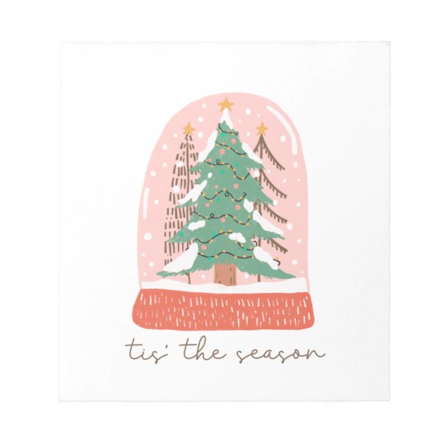 Bloco De Notas Árvore De Presente Do Xmas É A Época (Frente)
