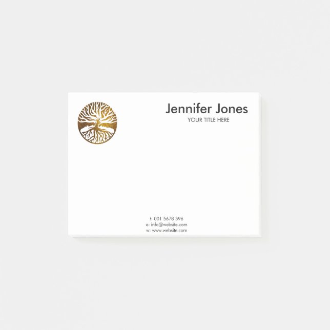 Bloco De Notas Árvore de vida dourada - Yggdrasil (Frente)