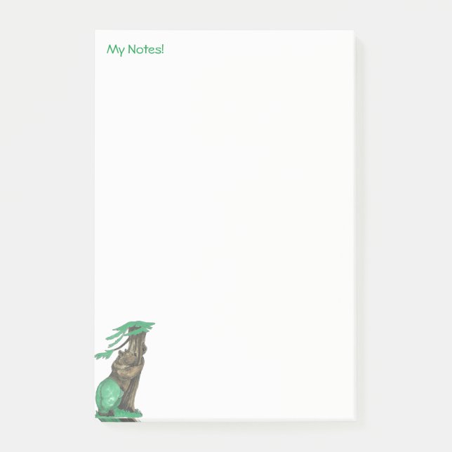 Bloco De Notas Árvore Engraçada, Bonita, Abraçando Pernas Ricos (Frente)