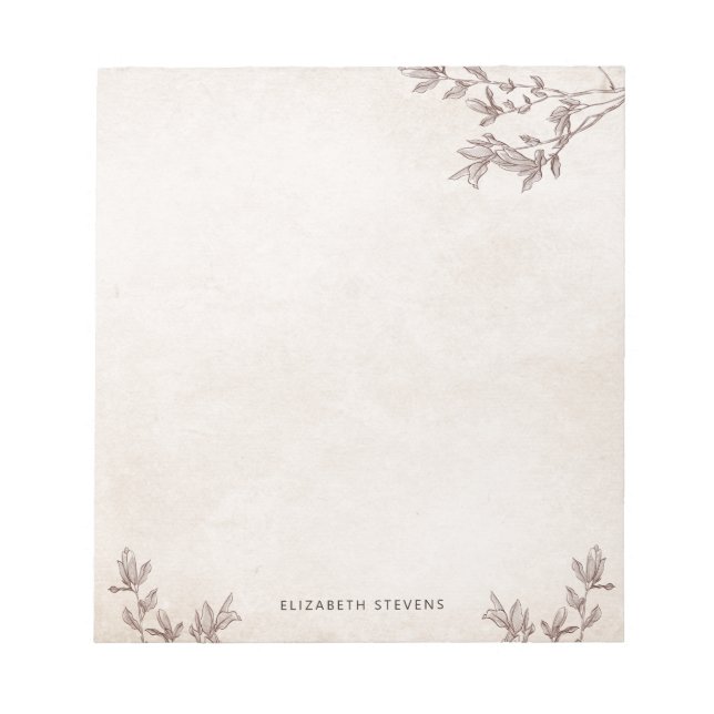 Bloco De Notas Árvore Marrom Rústica Personalizada (Frente)