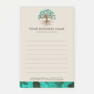 Bloco De Notas Árvore ouro - Yggdrasil - Folhas de Malachite