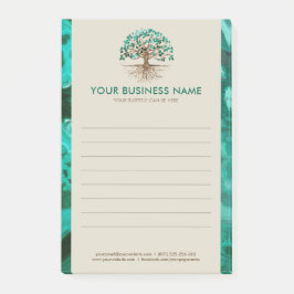 Bloco De Notas Árvore ouro - Yggdrasil - Folhas de Malachite