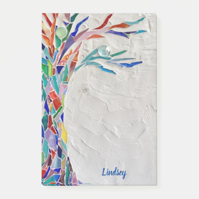 Bloco De Notas Árvore personalizada de cores do arco-íris (Frente)